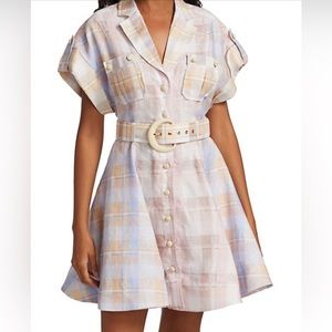 Zimmerman Size 3 (8-10) Linen Plaid Dress